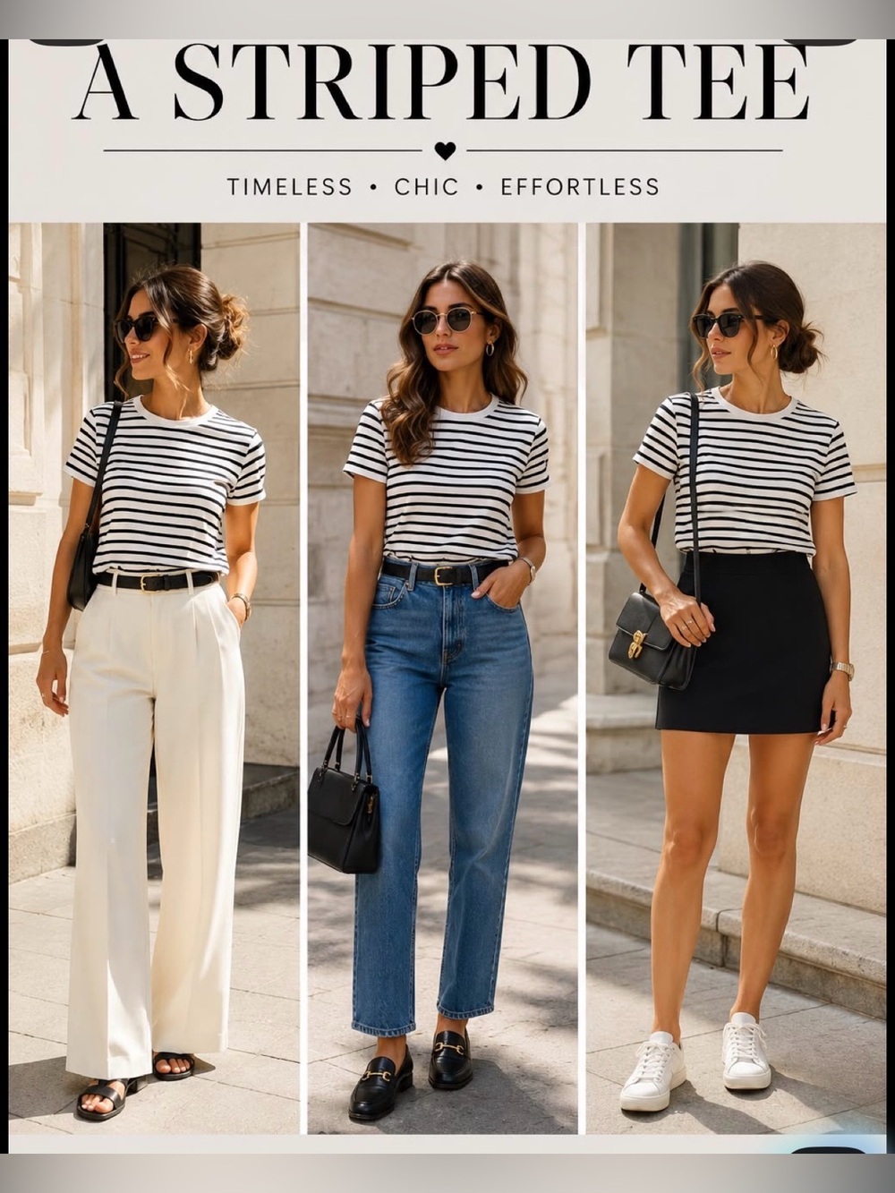 Black & White Striped Short Sleeve Top